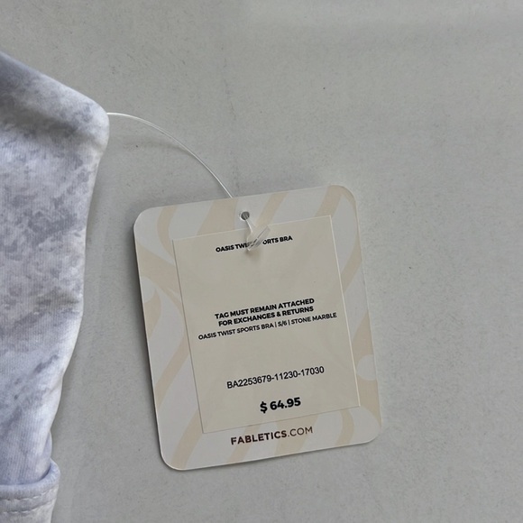 Fabletics Oasis Medium Impact Gray a and White Sports Bra Size S - Picture 3 of 6